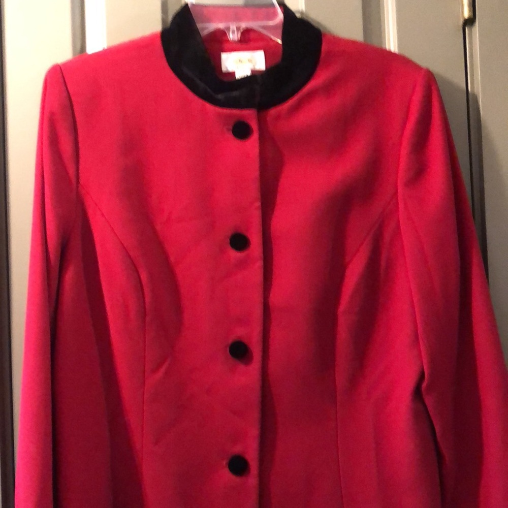 Talbots Red Blazer with Velvet trim, 14P